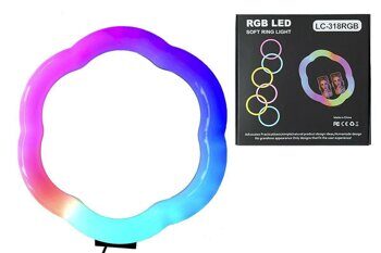 Кольцевая светодиодная лампа со штативом LC-318RGB